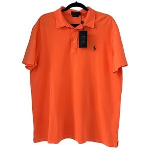 NWT Polo Ralph Lauren Featherweight Mesh Polo Shirt Orange “Bright Melon” XL